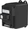 Black electronic device with ventilation grilles and a side rotary control, used for temperature regulation in technical systems.