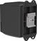 A black, rectangular electronic box with fins for heat dissipation and mounting fixtures on the sides.