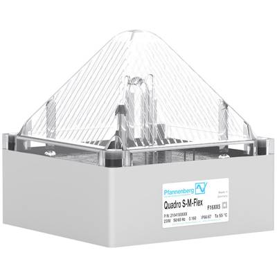 White technical device with a transparent dome, labelled 'Quadro S-M-Flex', designed for industrial application.