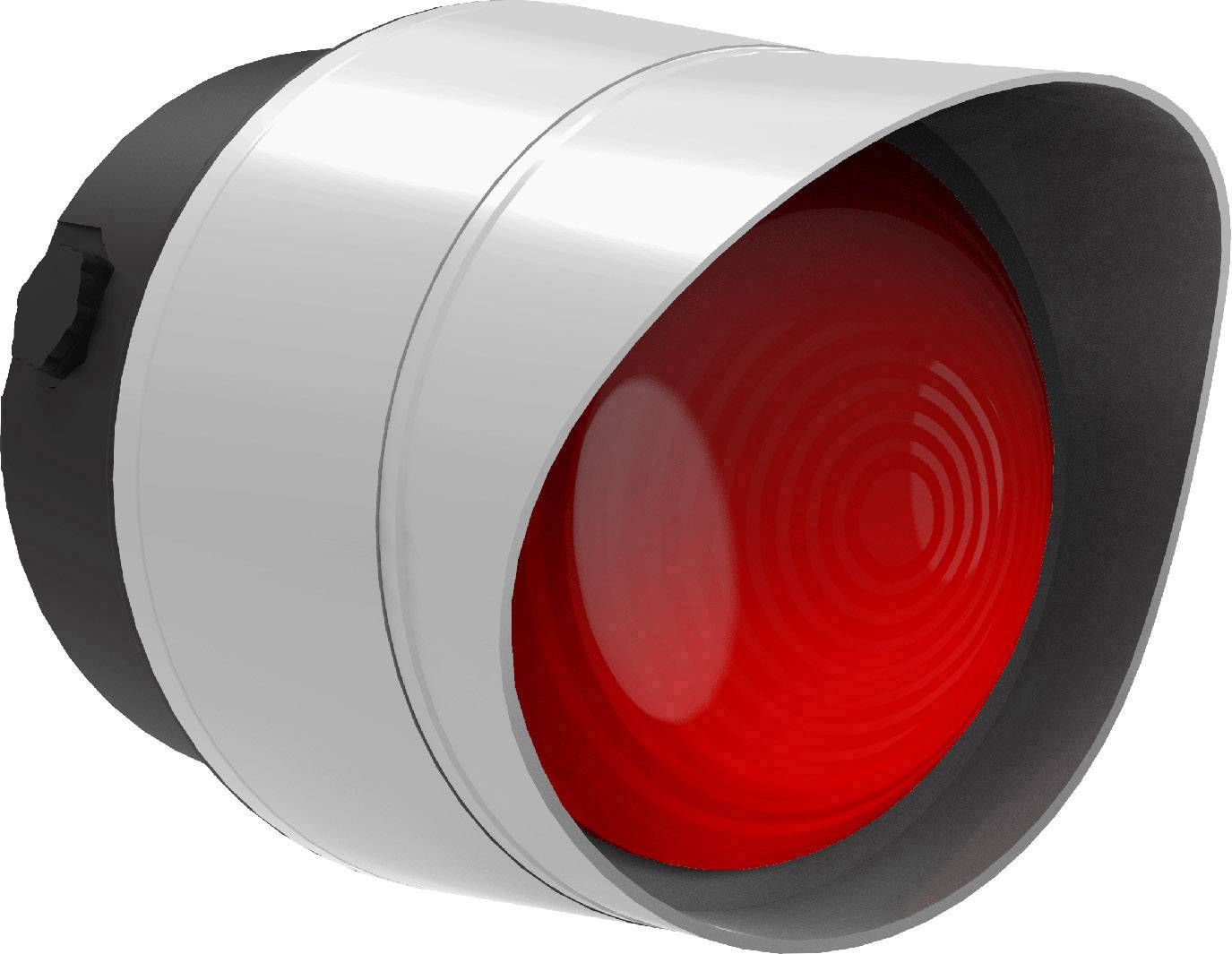 Red emergency button in a cylindrical housing, suitable for emergency situations to quickly activate alarms or warning signals.