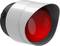 Red emergency button in a cylindrical housing, suitable for emergency situations to quickly activate alarms or warning signals.