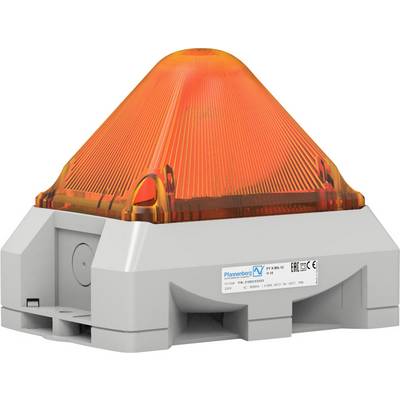 An orange strobe signal device on a grey base. The equipment appears industrial and is suitable for visual warning signals.