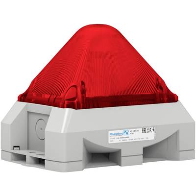 A red warning beacon mounted on a grey housing. Typically used for safety or emergency alerts.