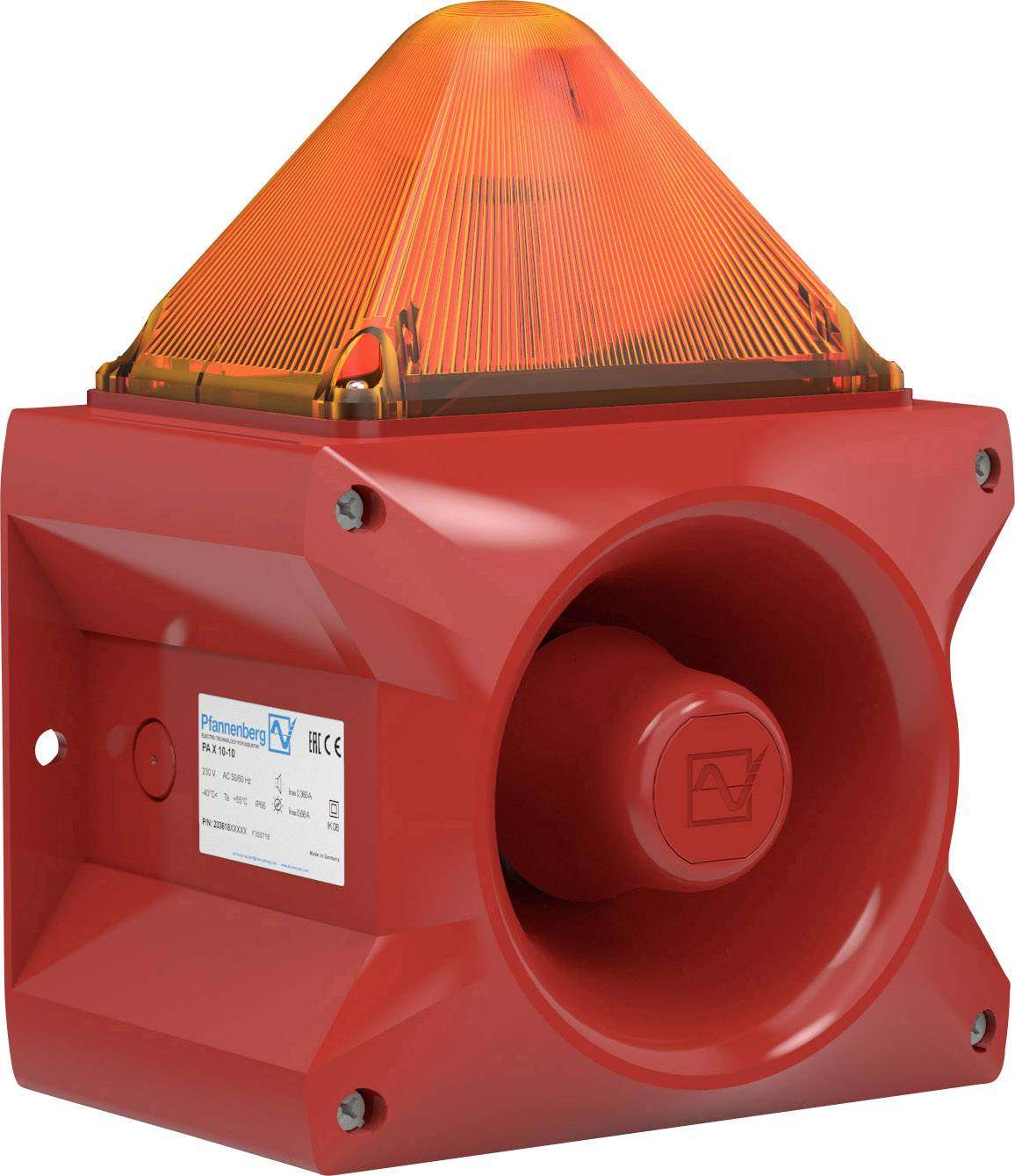 Pfannenberg Visuoacoustic signaling device PA X 1010 24 DC AM Orange