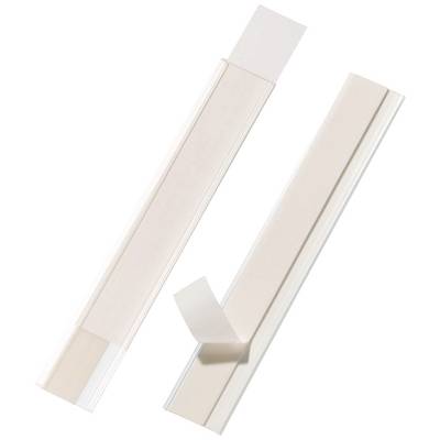 Two transparent adhesive tapes of different sizes and shapes, lying side by side on a white background.