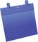 Blue hanging container with two loops at the top, suitable for sorting or organising documents and papers.