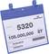 In the picture, there is a blue hanger with the inscription '5320' as the material number and '106,000.000' as the quantity.