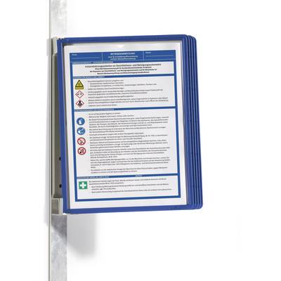 Blue frame with instructions for disinfection and cleaning, including warnings and first aid measures.