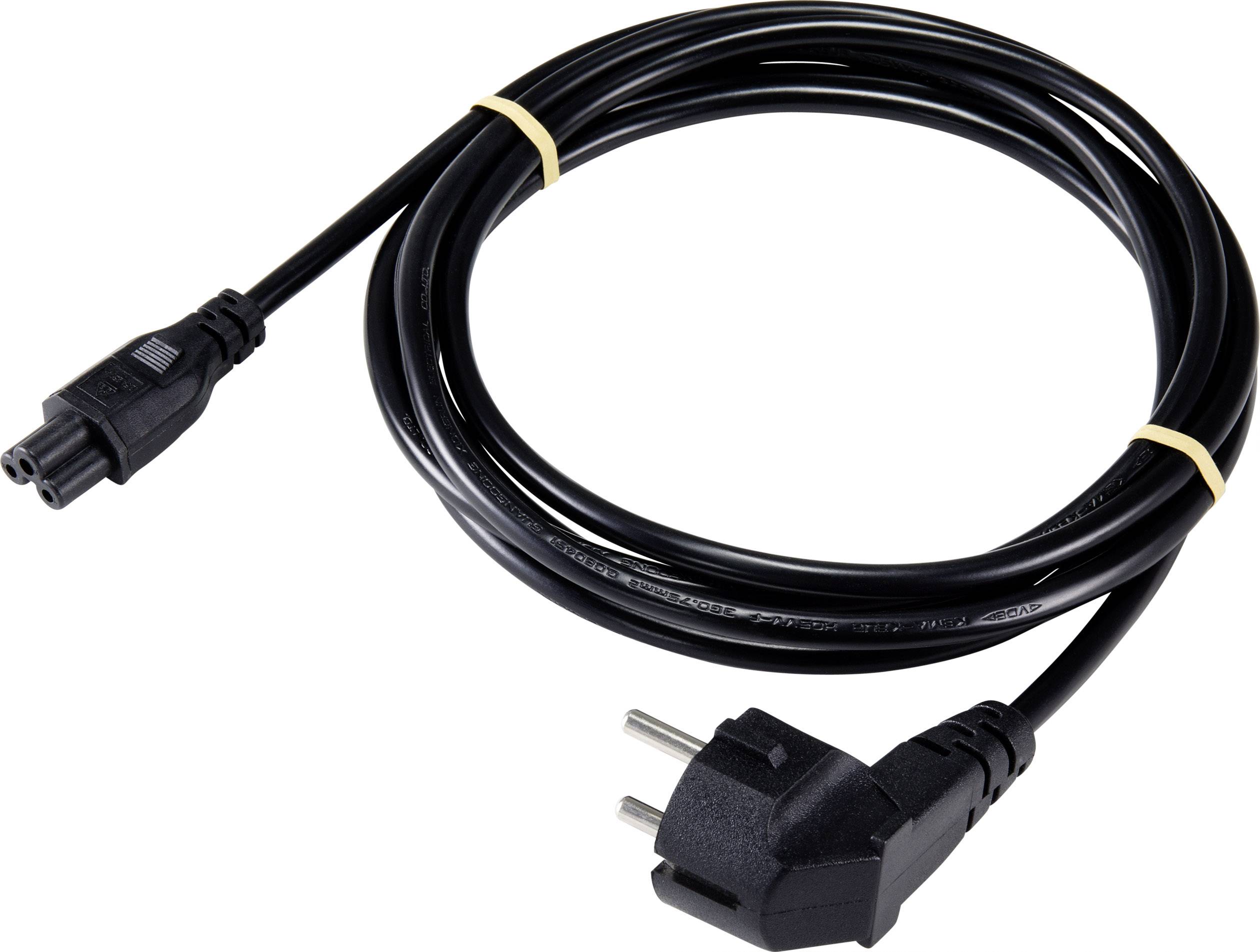 Sygonix SY-5043498 Laptop Mains cable Black 3.00 m