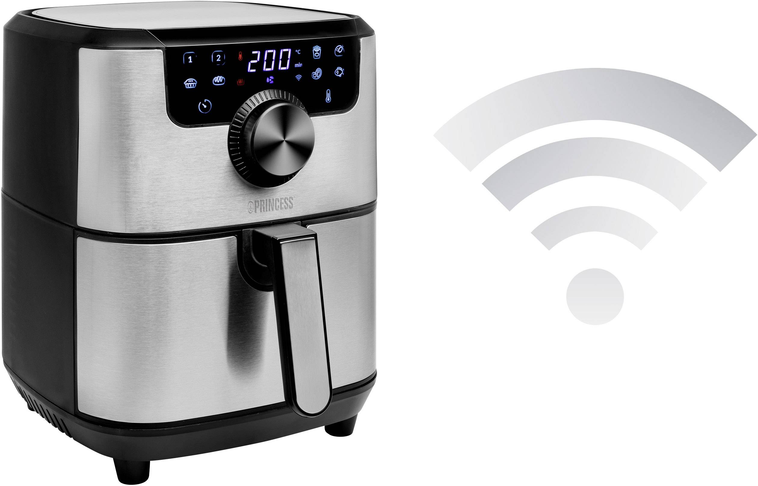 Image of Princess 01.182037.01.001 Air fryer 4.5 l 1500 W App-controlled, Timer function Black, Silver