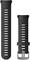 Black watch strap with multiple adjustment holes and silver buckle; suitable for watches, provides a flexible fit.