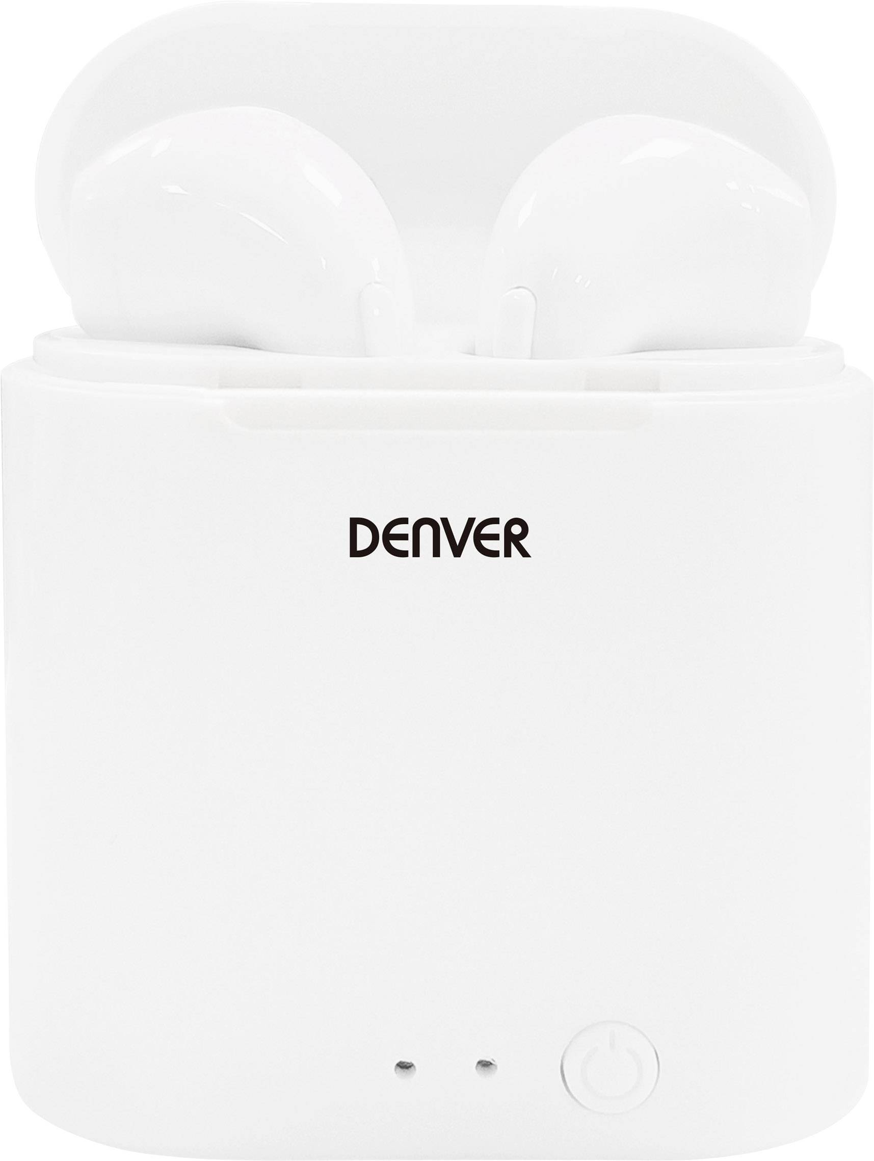 Denver TWE-36 In-ear headphones Bluetooth® (1075101) White Charging case |
