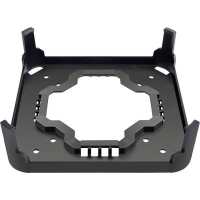 A black, square metal CPU bracket with raised corners, suitable for mounting a CPU on a motherboard.