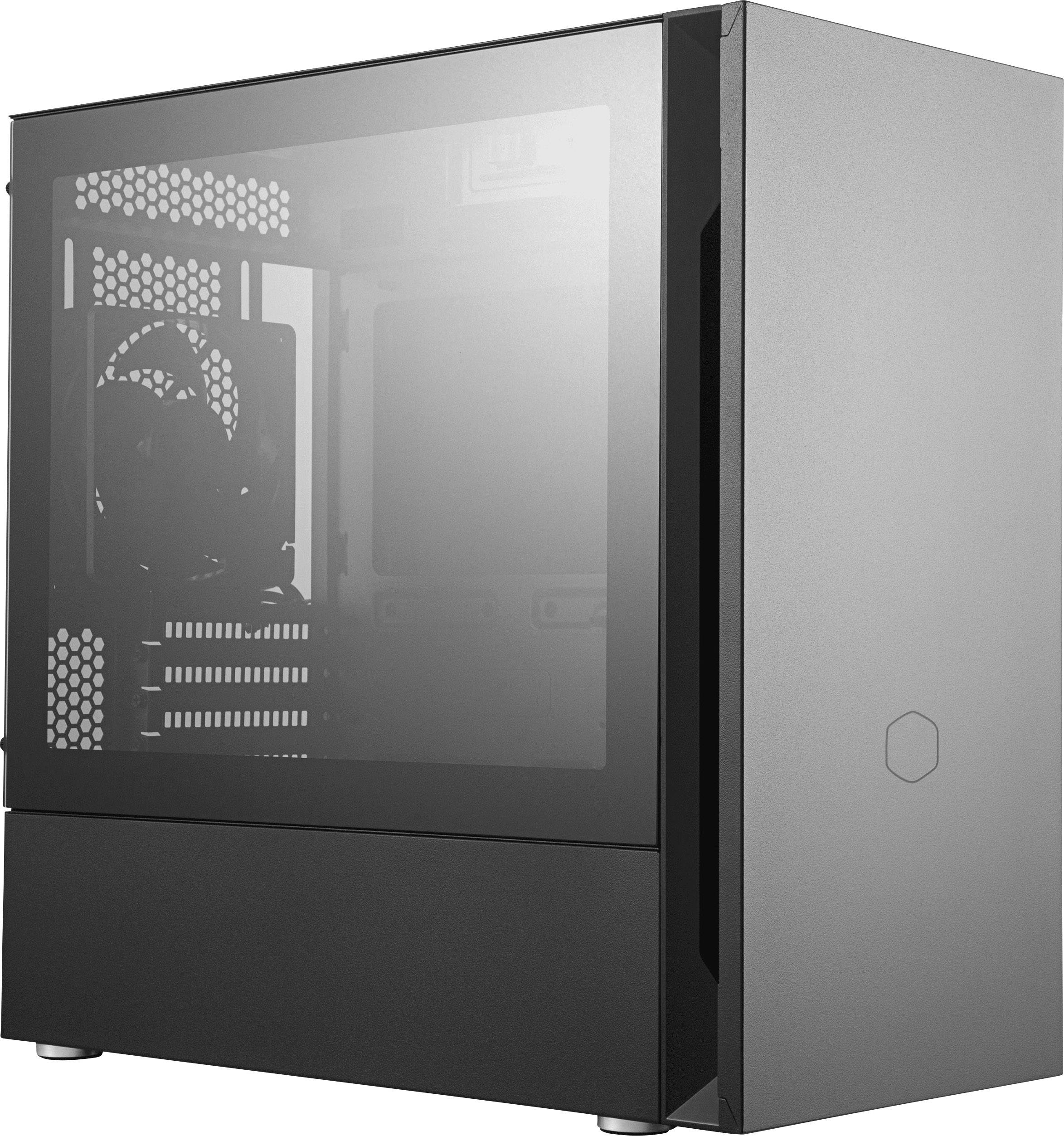 Cooler Master Silencio S400 TG Midi tower PC casing Black 2 built-in fans, Window, Dust filter, Insulated