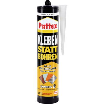 Kleber 'Pattex Bond Instead of Drilling', suitable for all materials, Express formula, for interior and exterior use, black and white cartridge.