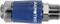 Blue pneumatic connector with 'AEROTEC' lettering on the side, made of metal and plastic, used for connecting compressed air lines.