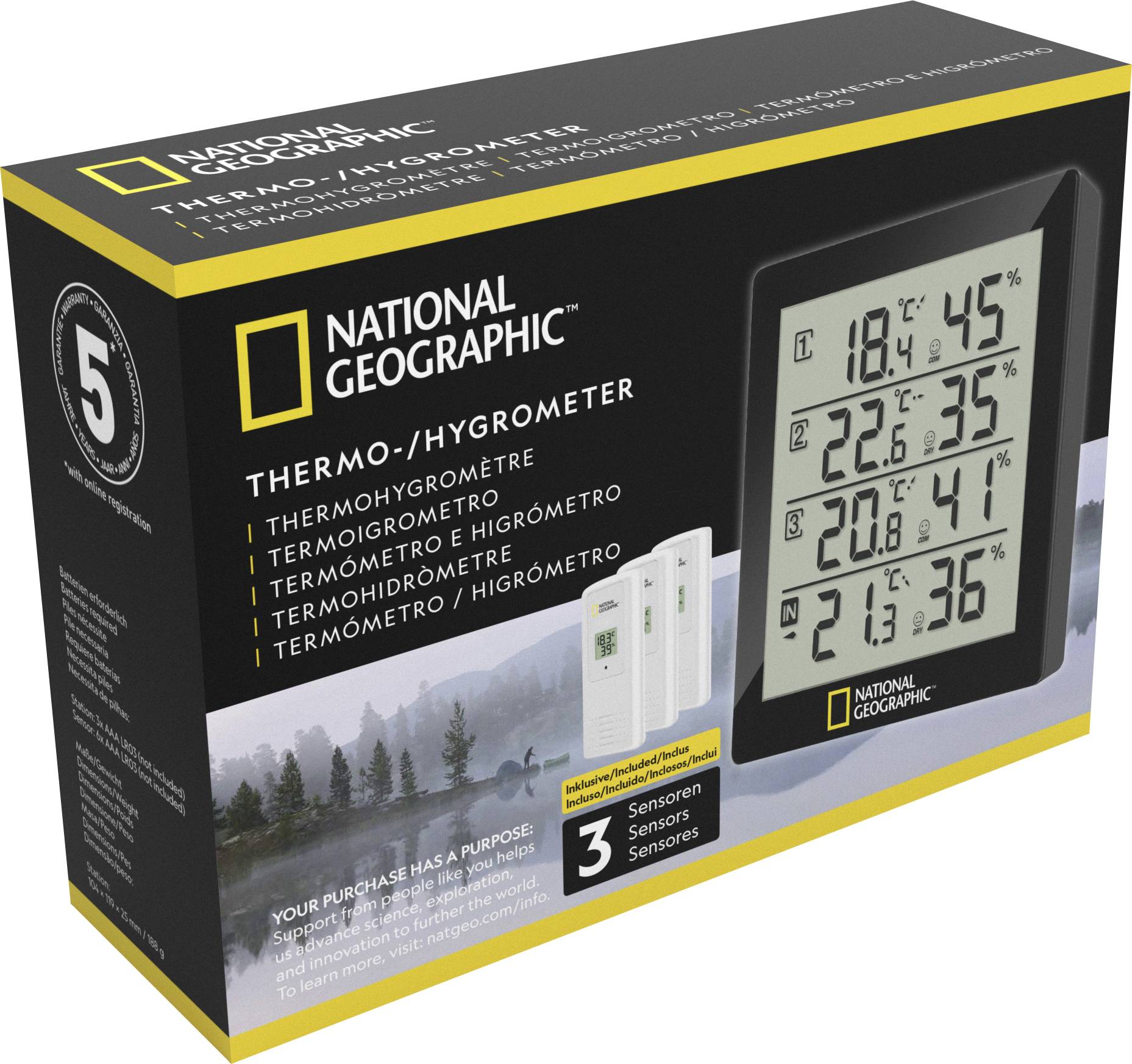 National Geographic Thermohygrometer Black