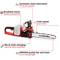 Electric chainsaw with automatic chain lubrication, brushless motor, 15 m/s chain speed and tool-free bar and chain replacement.