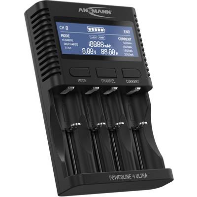 Ansmann Powerline 4 Ultra Charger for cylindrical cells NiCd, NiMH, Li-ion AAA , AA , C, D, 10340, 10350, 10440, 10500, 