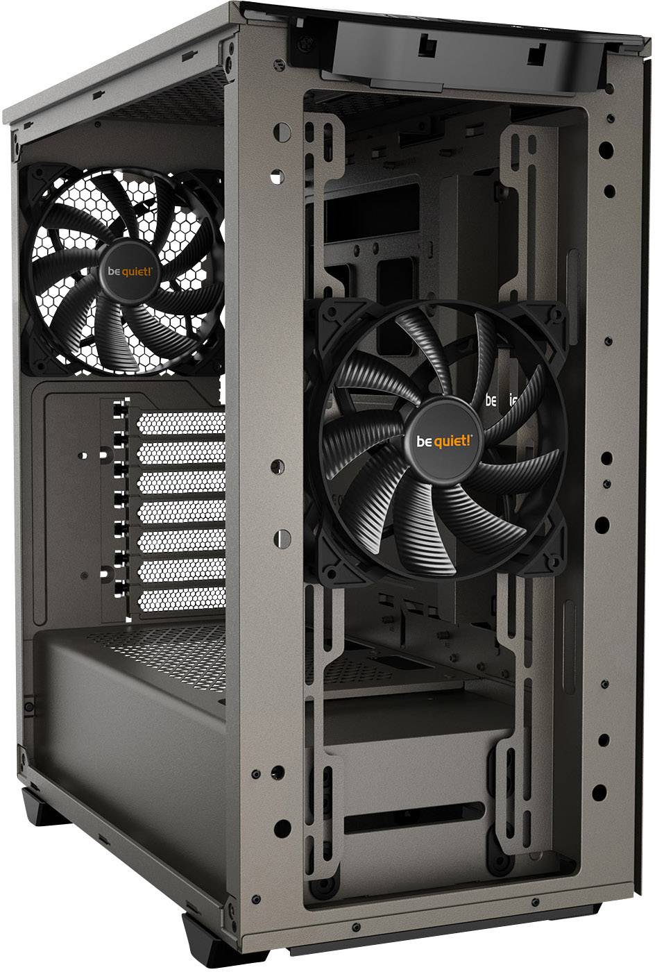BeQuiet Pure Base 500 Windows Midi tower PC casing, Game console casing Metallic, Grey 2 built-in fans, Window, Dust fil-1