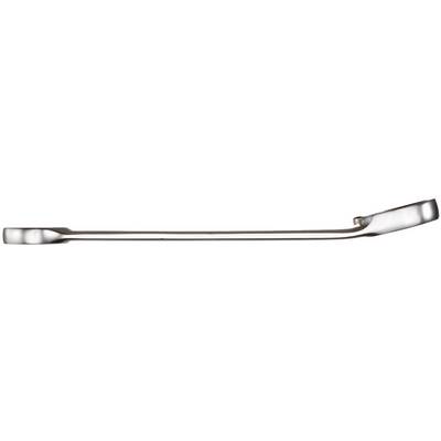 A silver crowbar with a gleaming surface and a curved end.