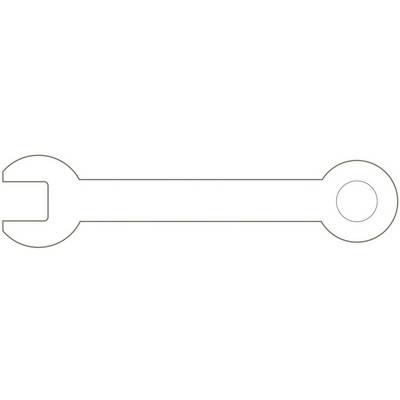 Drawing of a spanner viewed from the side.