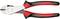 A red and black cable cutter pliers with robust handles and a gleaming blade.