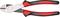 A red and black pair of pliers with robust handles lies on a flat surface, suitable for cutting wire.