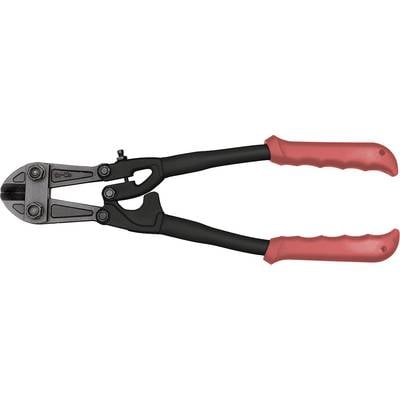 Wire cutters with red handles; likely a bolt cutter. Suitable for cutting through thick wires or rods.