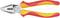 A combination pliers with insulated handles in red and yellow, suitable for work on electrical cables.