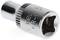A silver socket with a ribbed handle and a square drive, marked with 'CR-V 5'. Suitable for tools.