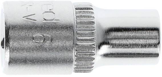 A metallic hexagonal socket with a knurled edge, used for screw work in combination with a spanner.