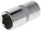 A silver socket insert with a hexagonal opening, marked with 'CR-V' and '9'.