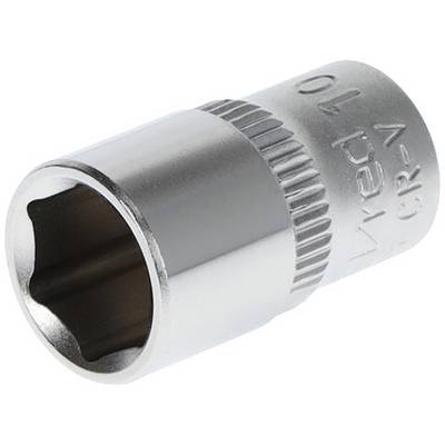 Socket insert, six-sided, chrome-plated, size 10 mm. Suitable for screw work with hand tools or ratchet.<br><br>Adjusted to British English:<br><br>Socket insert, hexagonal, chrome-plated, 10 mm size. Suitable for screw work with hand tools or ratchet.