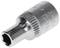 Hexagonal socket, silver-coloured, with 6 mm internal diameter and knurled external surface for improved grip.