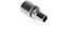 Chrome-plated hexagonal socket with a knurled edge and embossed size marking, suitable for hand tools.
