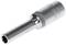 A six-sided socket nut designed for use with a socket wrench set, manufactured from shiny metal.
