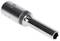 Chrome-plated socket nut with hexagonal profile, suitable for use with 8 mm screws or nuts.