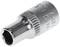 Metal socket key attachment with a round, knurled edge and marked specifications on the surface.