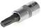 Metal Torx bit socket wrench, grey in colour, suitable for screw-related tasks.