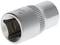 Metal socket nut for screws, 10 mm diameter, cylindrical shape, knurled grip surface for better grip.