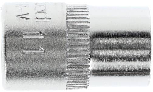 Metal adapter with ribbed surface and embossed marking '11'.