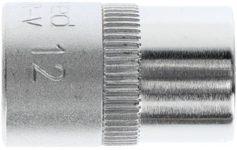 'Metal socket spanner with ribbed handle and embossed marking RV 12.'