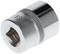 Chrome-plated hexagonal socket with a knurled edge and the number '19' engraved on the side, suitable for hexagon bolts.