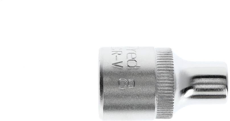 A silver screw cap with grooves and an engraved inscription.