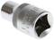 Socket insert, 10mm size, made of chrome vanadium steel, hexagonal, with a bright finish.