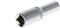 Silver-plated knurled stud nut with 11 mm diameter, cylindrical shape, knurled gripping surface, suitable for various screw applications.