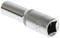 A silver cylindrical pin nut with a hexagonal internal cavity at one end for securing screws.