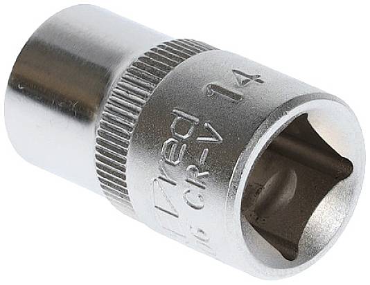 Metal socket with the engraving 'CR-V 14'.