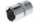 Hexagonal metal socket adaptor, suitable for screws or nuts.